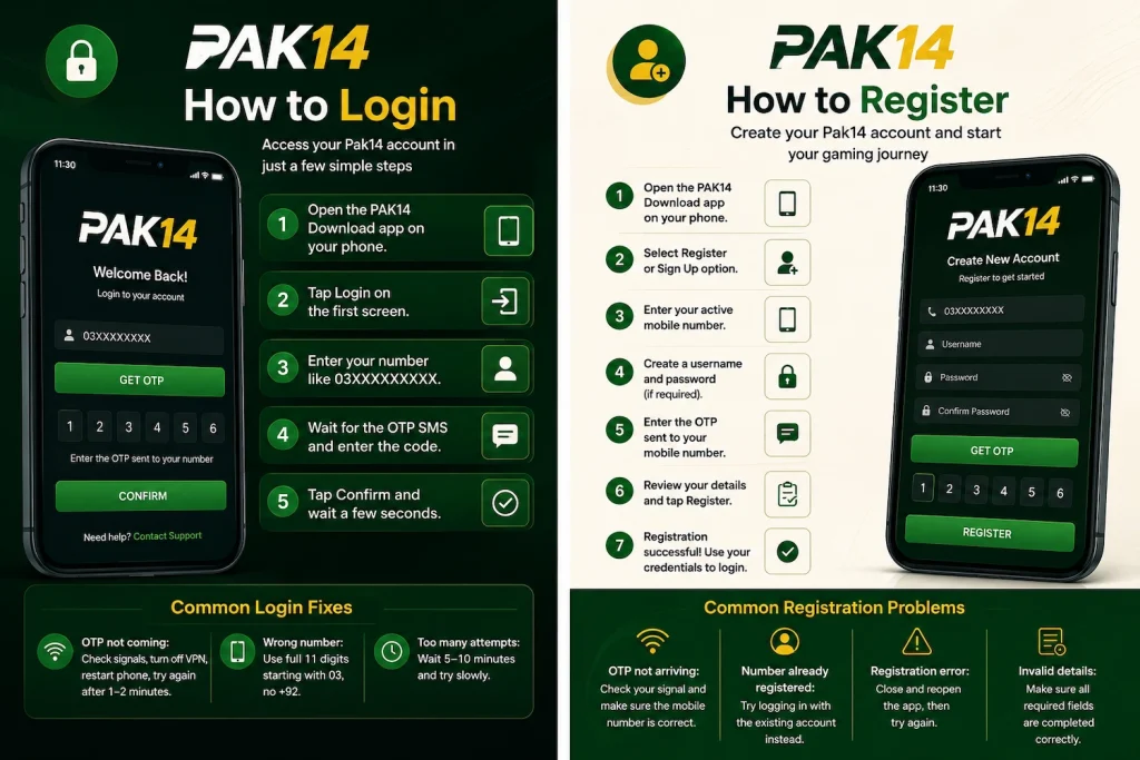 PAK14 Login and Register